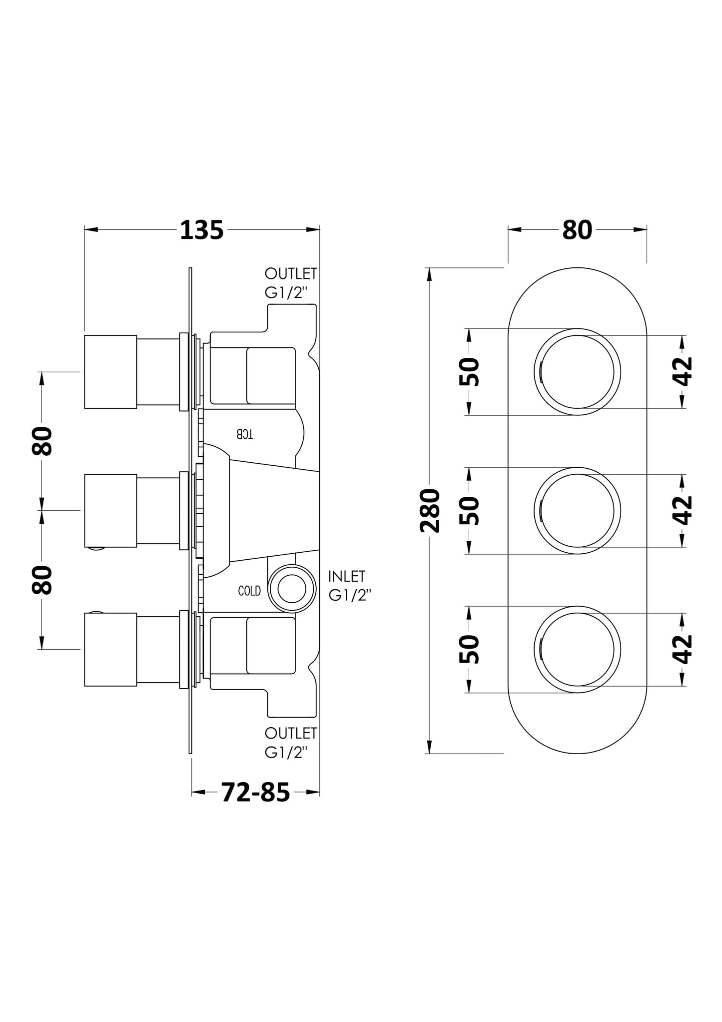 Round Valves Triple Valve