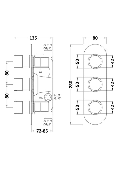 Round Valves Triple Valve