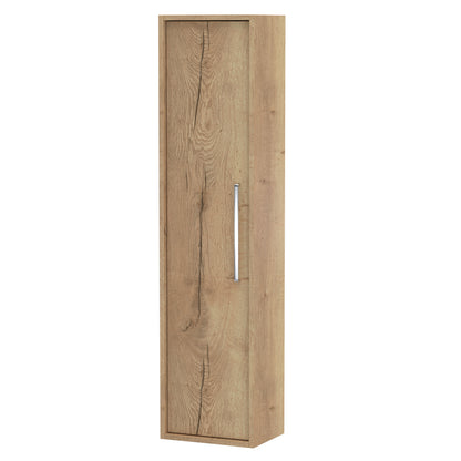 Nuie Lux Roseburn 255mm 1 Door Autumn Oak Wall Hung Tall Cabinet With Handles