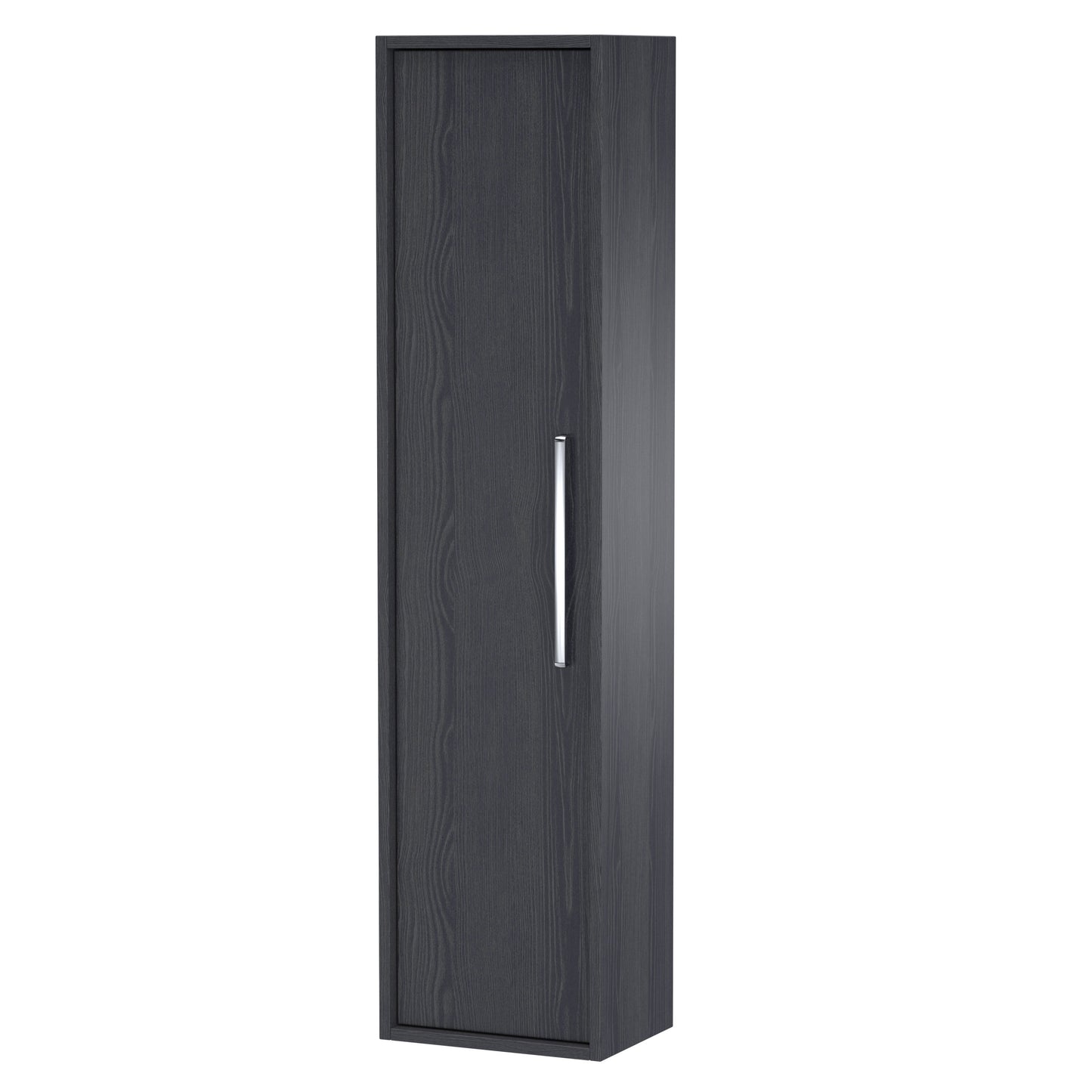 Nuie Lux Roseburn 255mm 1 Door Graphite Grey Woodgrain Wall Hung Tall Cabinet