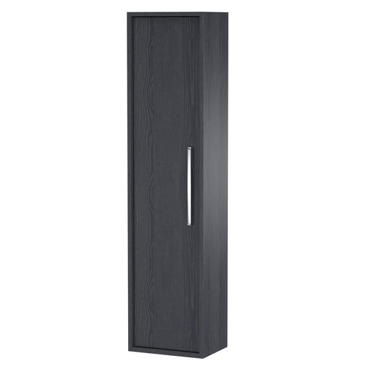 Nuie Lux Roseburn 255mm 1 Door Graphite Grey Woodgrain Wall Hung Tall Cabinet