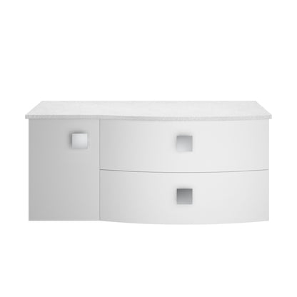 Hudson Reed Sarenna 1000mm Right Hand 2 Drawer 1 Door Wall Hung Vanity Unit With White Marble Top