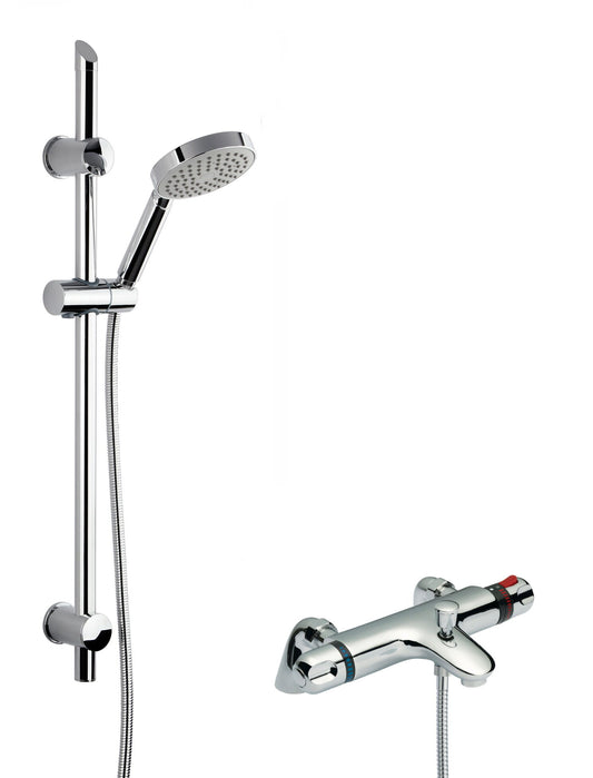 Nuie Reef Thermostatic Exposed Shower Mixer Kit With Slide Rail