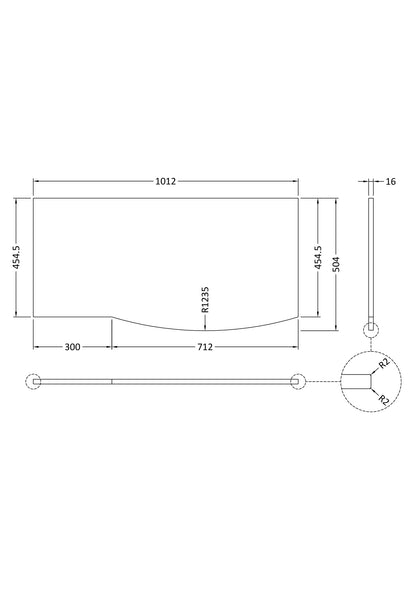 Hudson Reed Sarenna Marble 1000mm Grey Worktop