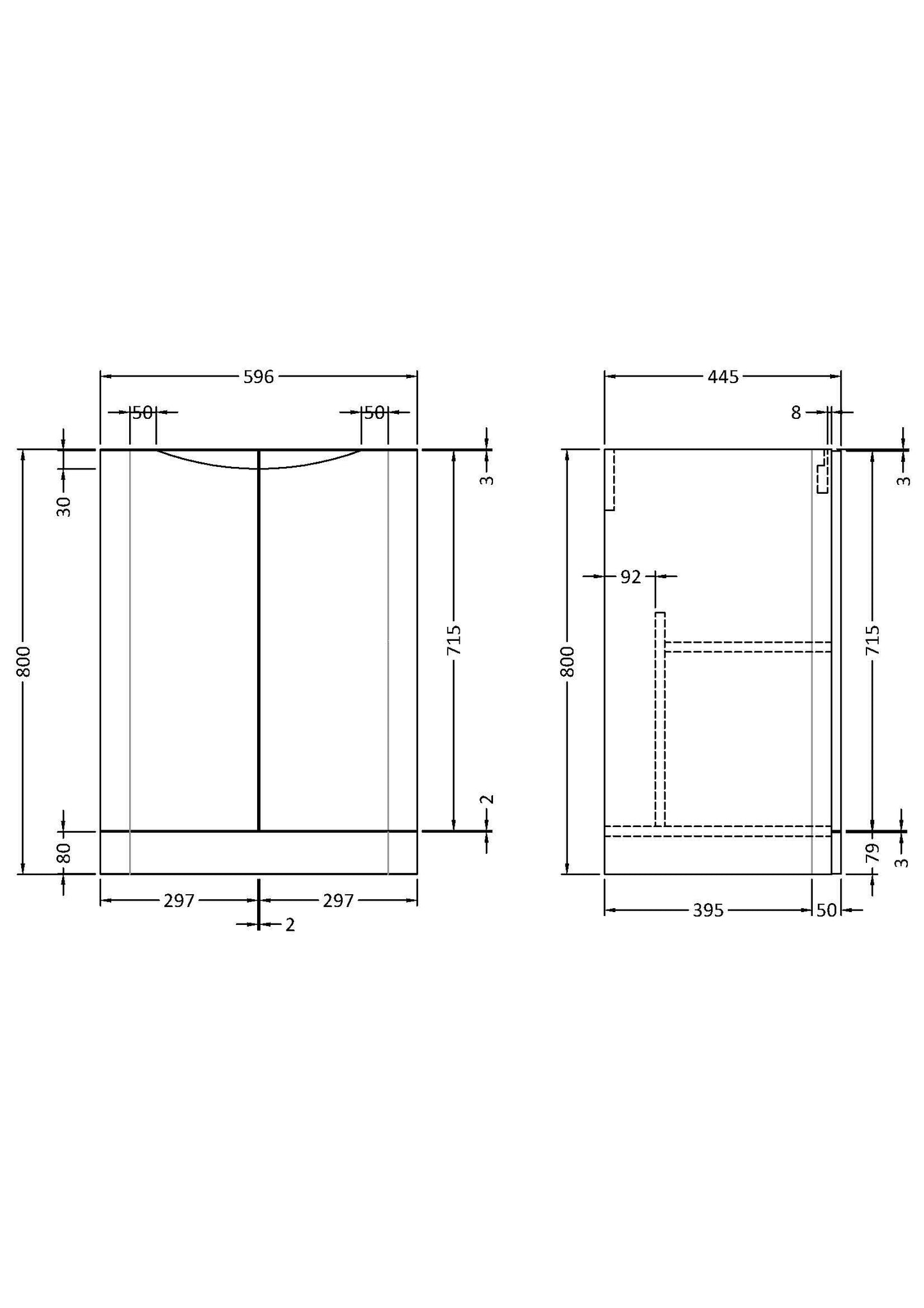 Components Floor Standing 2 Drawer Unit, 600mm