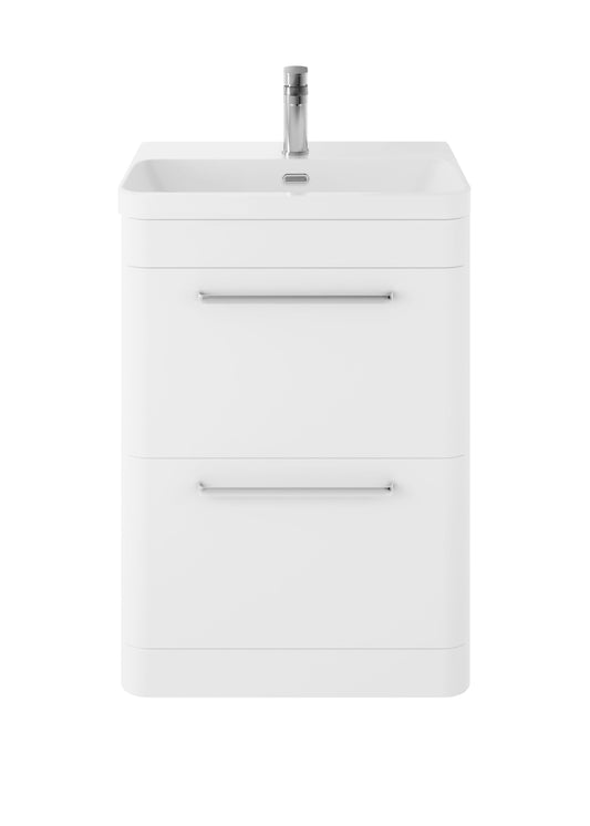 Hudson Reed Solar 600mm Floor Standing 2 Drawer Vanity Unit With Ceramic Basin