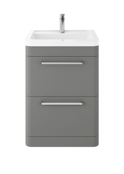 Hudson Reed Solar 600mm Floor Standing 2 Drawer Vanity Unit With Ceramic Basin