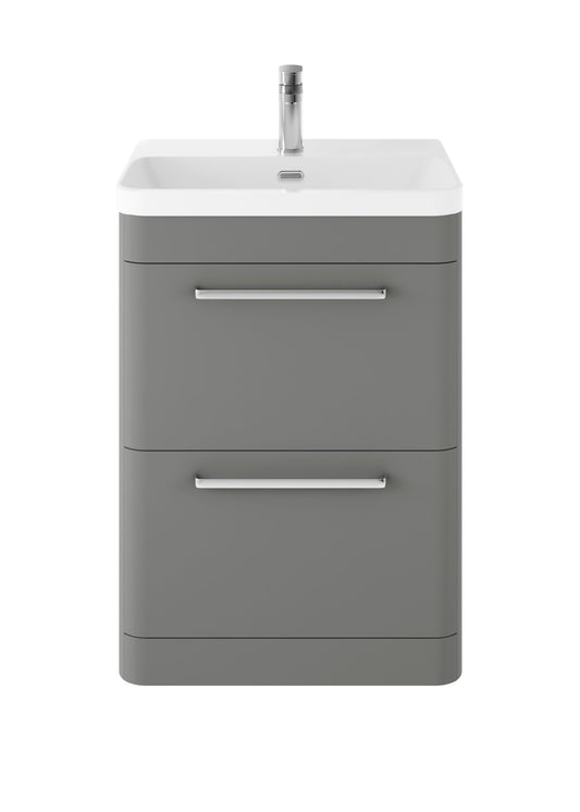 Hudson Reed Solar 600mm Floor Standing 2 Drawer Vanity Unit With Ceramic Basin