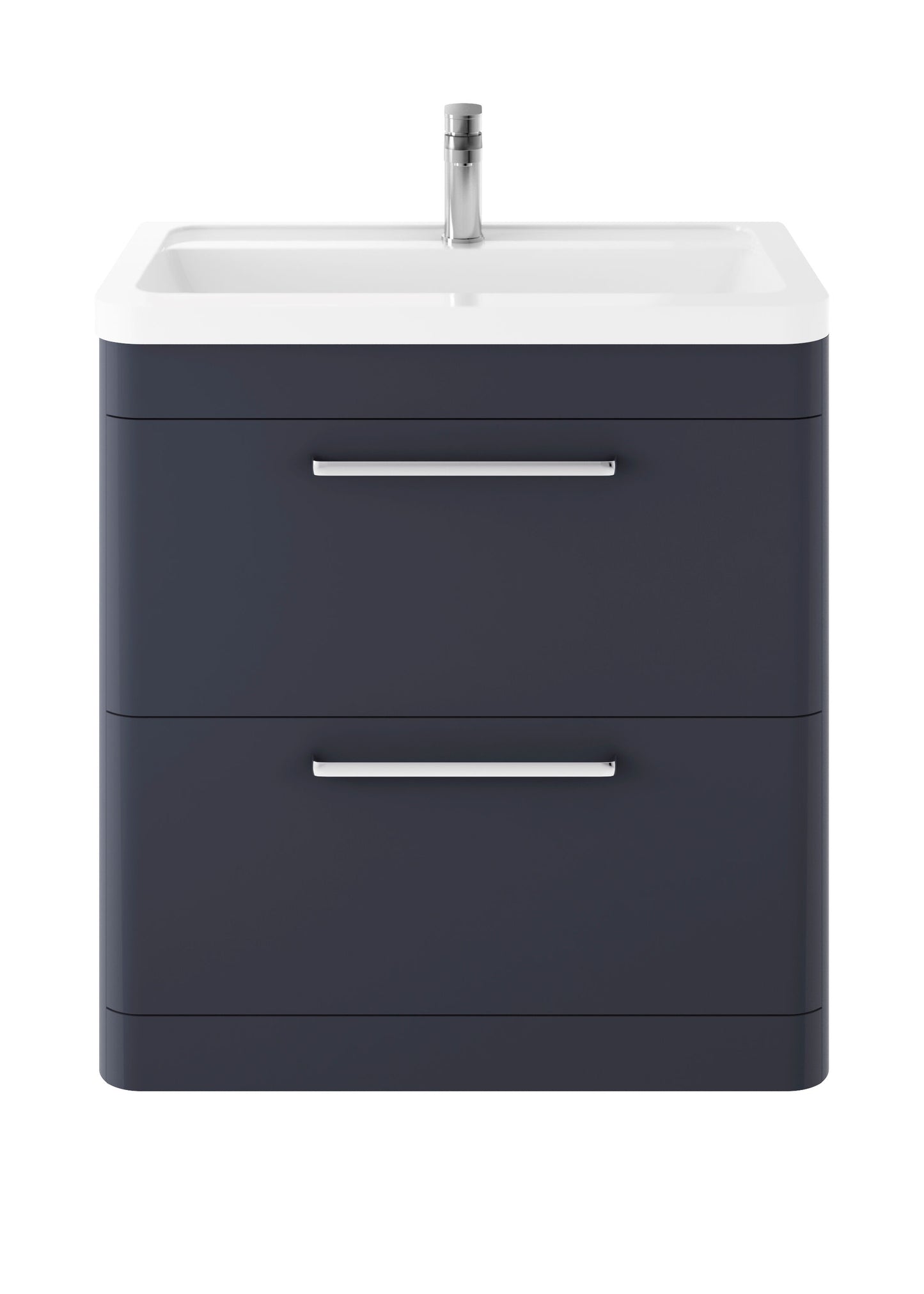 Hudson Reed Solar 800mm Indigo Blue Floor Standing 2 Drawer Vanity Unit With Ceramic Basin