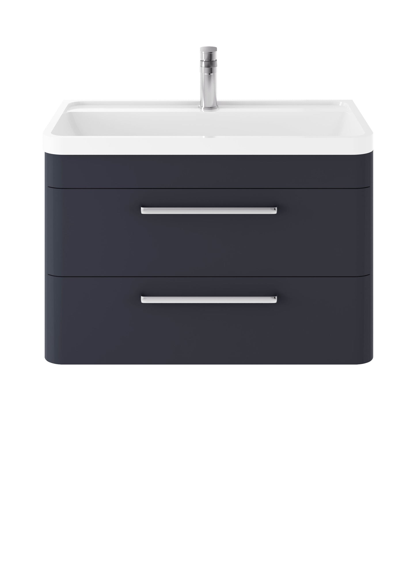 Hudson Reed Solar 800mm Indigo Blue Wall Hung Vanity Unit With Polymarble Basin