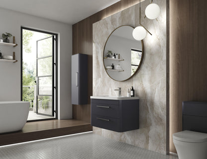 Hudson Reed Solar 800mm Indigo Blue Wall Hung Vanity Unit With Polymarble Basin