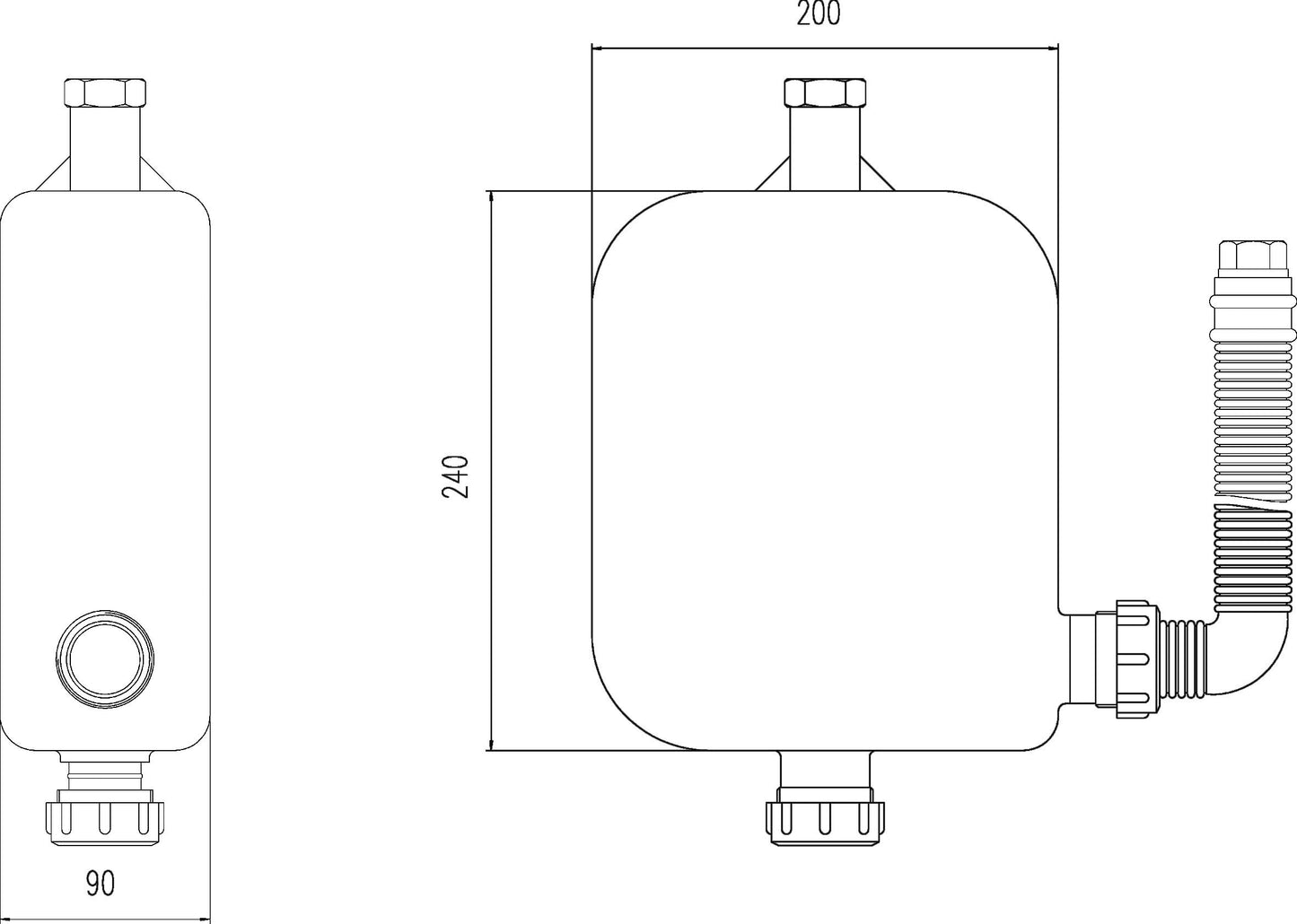 Nuie Chrome 4 Tap Hole Hose Retainer
