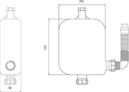 Nuie Chrome 4 Tap Hole Hose Retainer