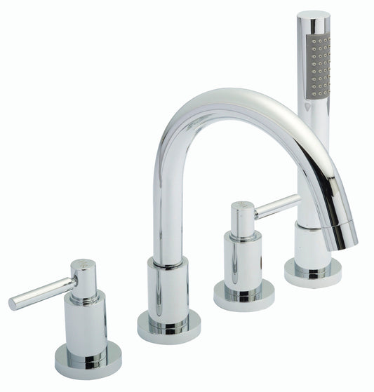 Hudson Reed Tec Lever 4 Tap Hole Bath Shower Mixer Tap With Shower Kit