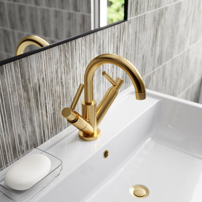 Tec Lever Mono Basin Mixer Brushed Brass