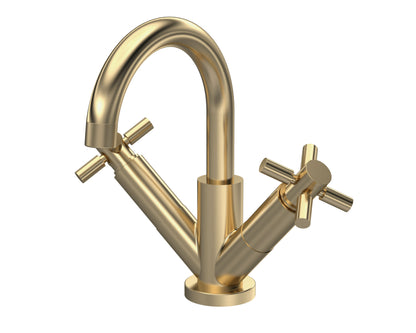 Tec Crosshead Mono Basin Mixer Brushed Brass