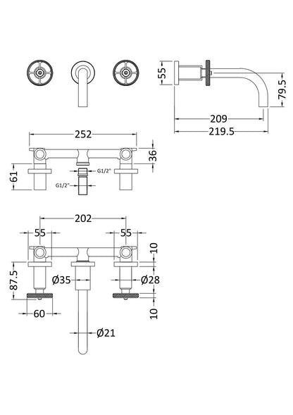 Revolution 4 Tap Bath Shower Mixer