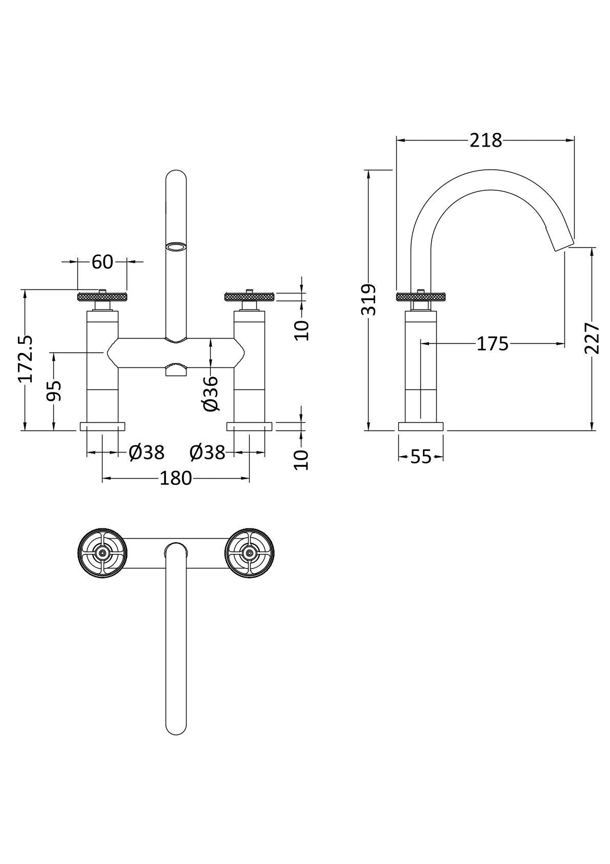 Revolution Bath Filler Brushed Brass