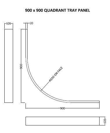 Nuie 900 x 900mm Grey Slate Leg Set & Plinth Kit