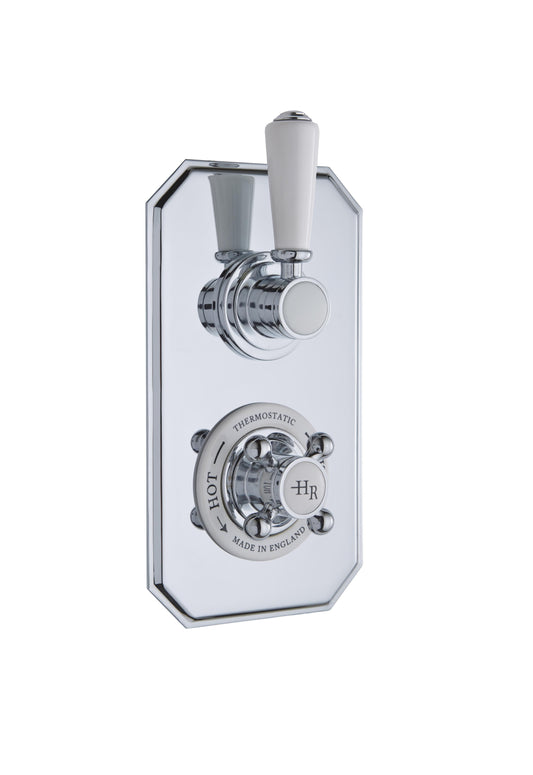 White Topaz Twin Concealed Shower Valve with Diverter