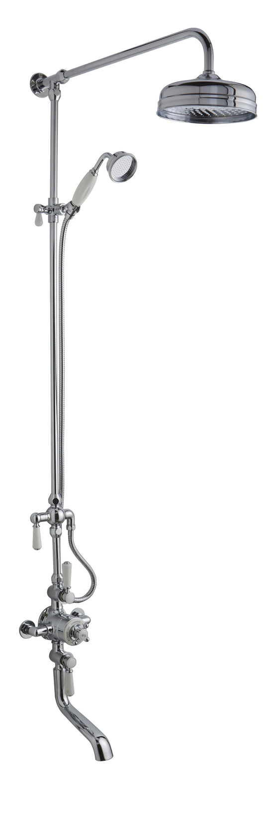 White Topaz Triple Thermostatic Shower Valve With Rigid Riser