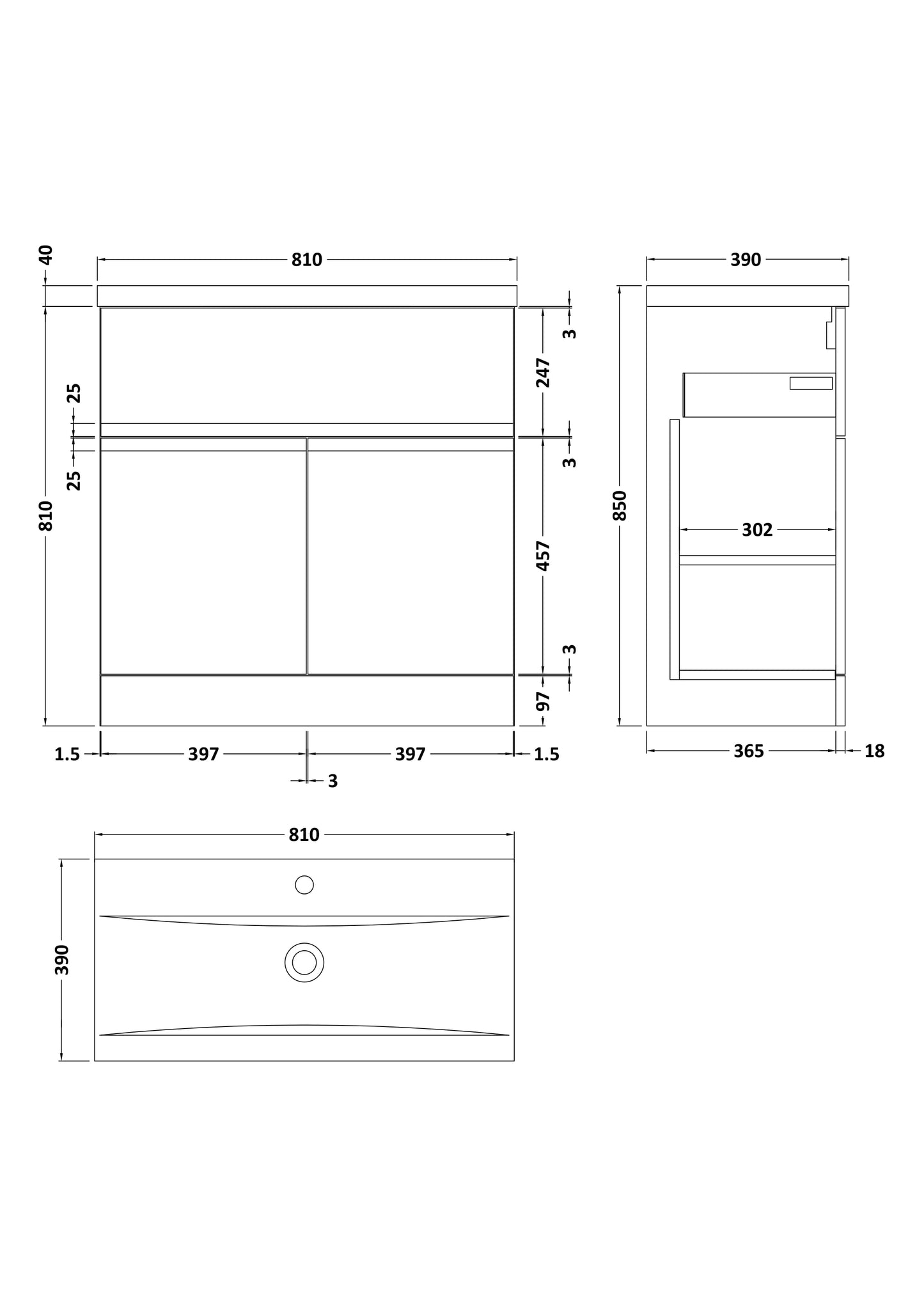 Hudson Reed Urban 800mm Floor Standing Vanity Unit With Basin