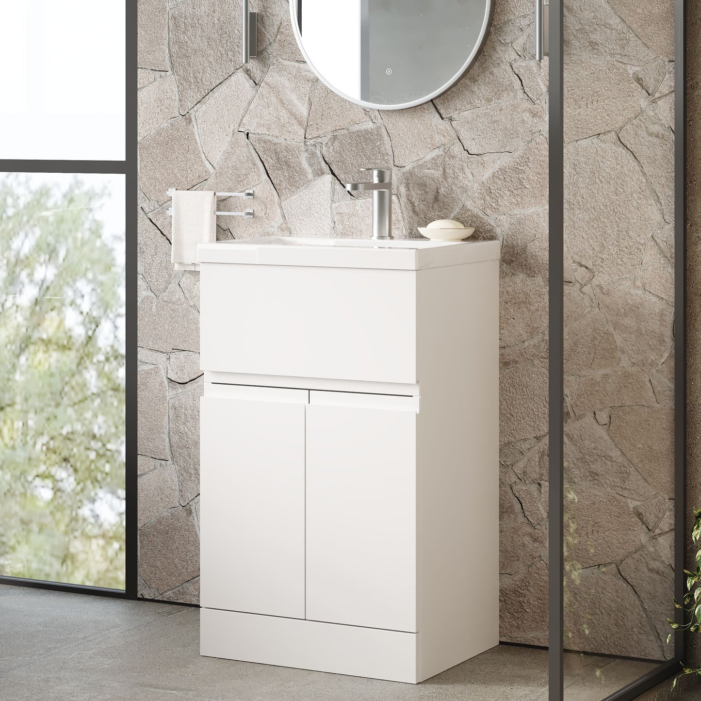 Urban Floor Standing 2 Door 1 Drawer Vanity Unit 500mm