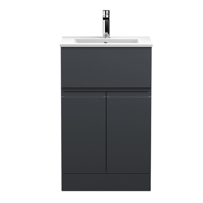 Hudson Reed Urban 500mm Floor Standing 2 Door 1 Drawer Vanity Unit With Ceramic Basin