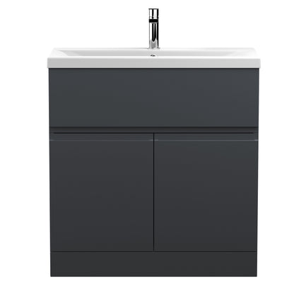 Hudson Reed Urban 800mm Floor Standing 2 Door Vanity Unit With Ceramic Basin