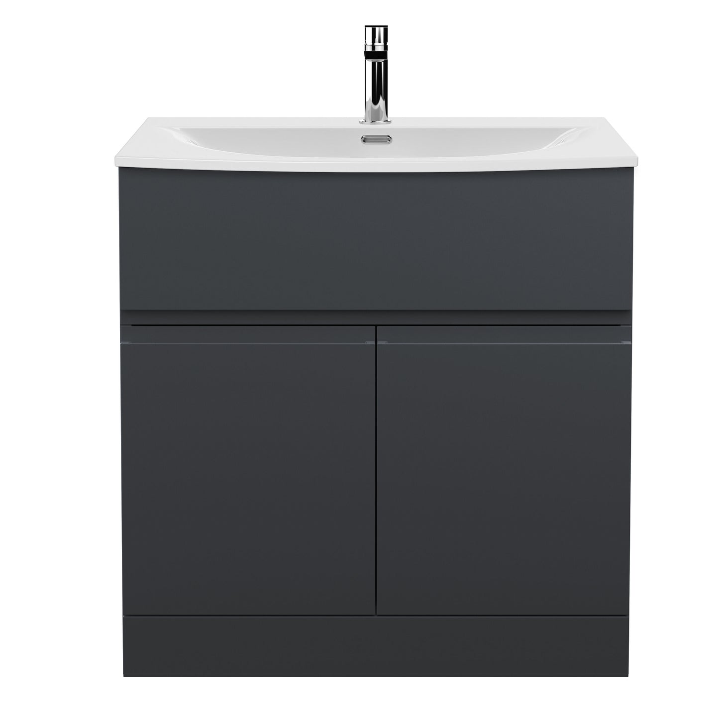 Hudson Reed Urban 800mm Floor Standing 2 Door Vanity Unit With Curved Ceramic Basin