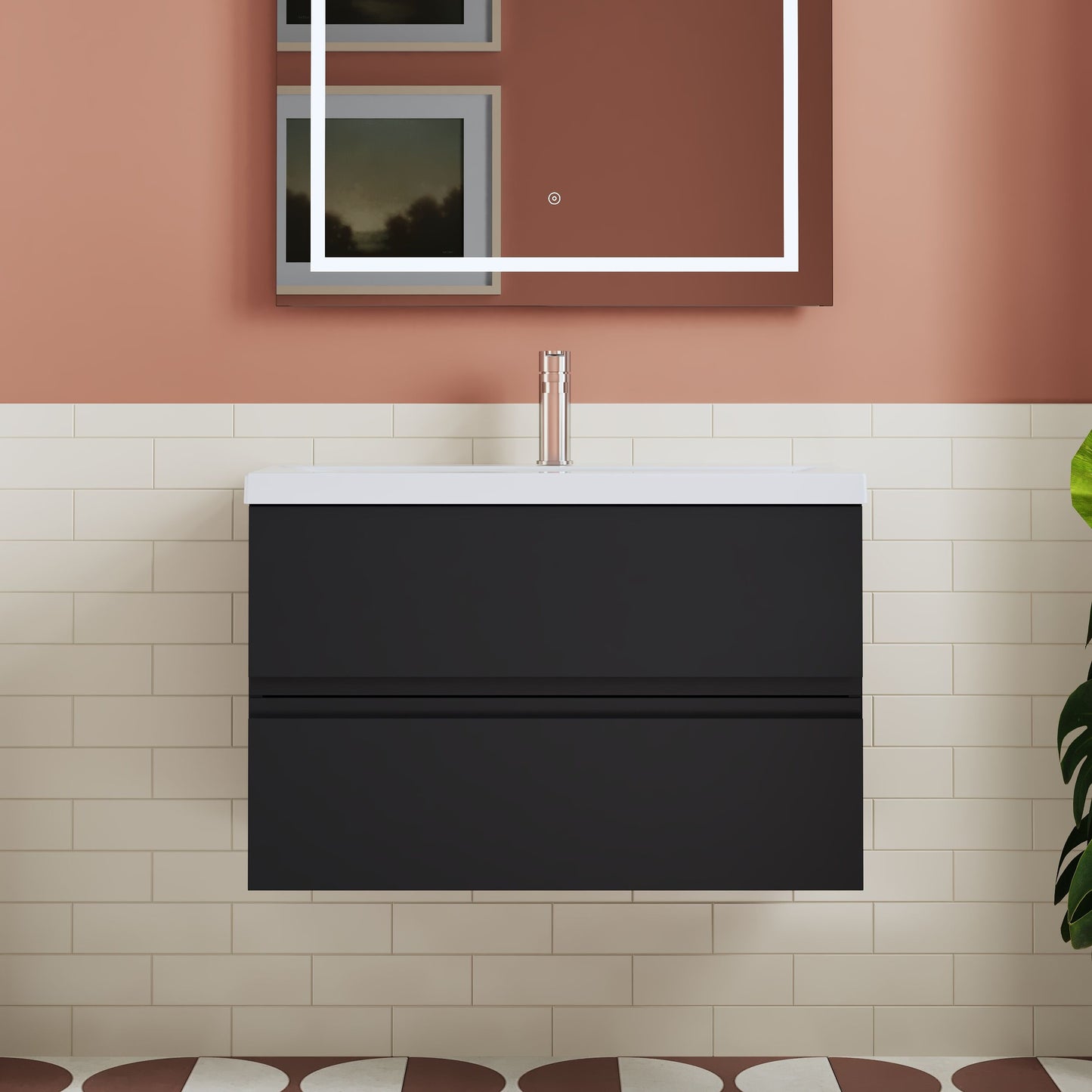 800mm Wall Hung 2 Drawer Unit