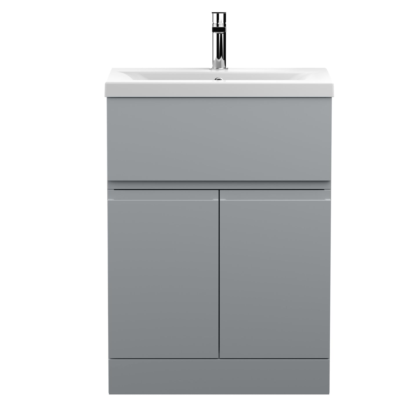 Urban Floor Standing 2 Door 1 Drawer Vanity Unit with Mid-Edge Basin 600mm