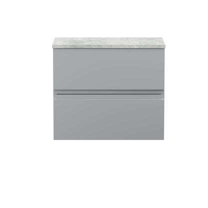 Hudson Reed Urban 600mm Wall Hung 2 Drawer Vanity Unit With Bellato Grey Worktop