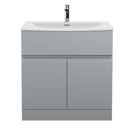 Urban Floor Standing 2 Door Vanity Unit with Curved Basin 800mm