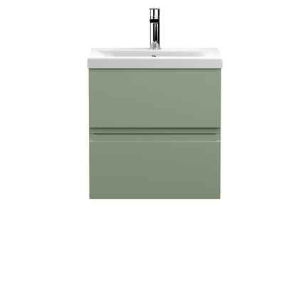 Urban 500mm Wall Hung 2-Drawer Unit and Mid-Edge Basin 1 Tap Hole