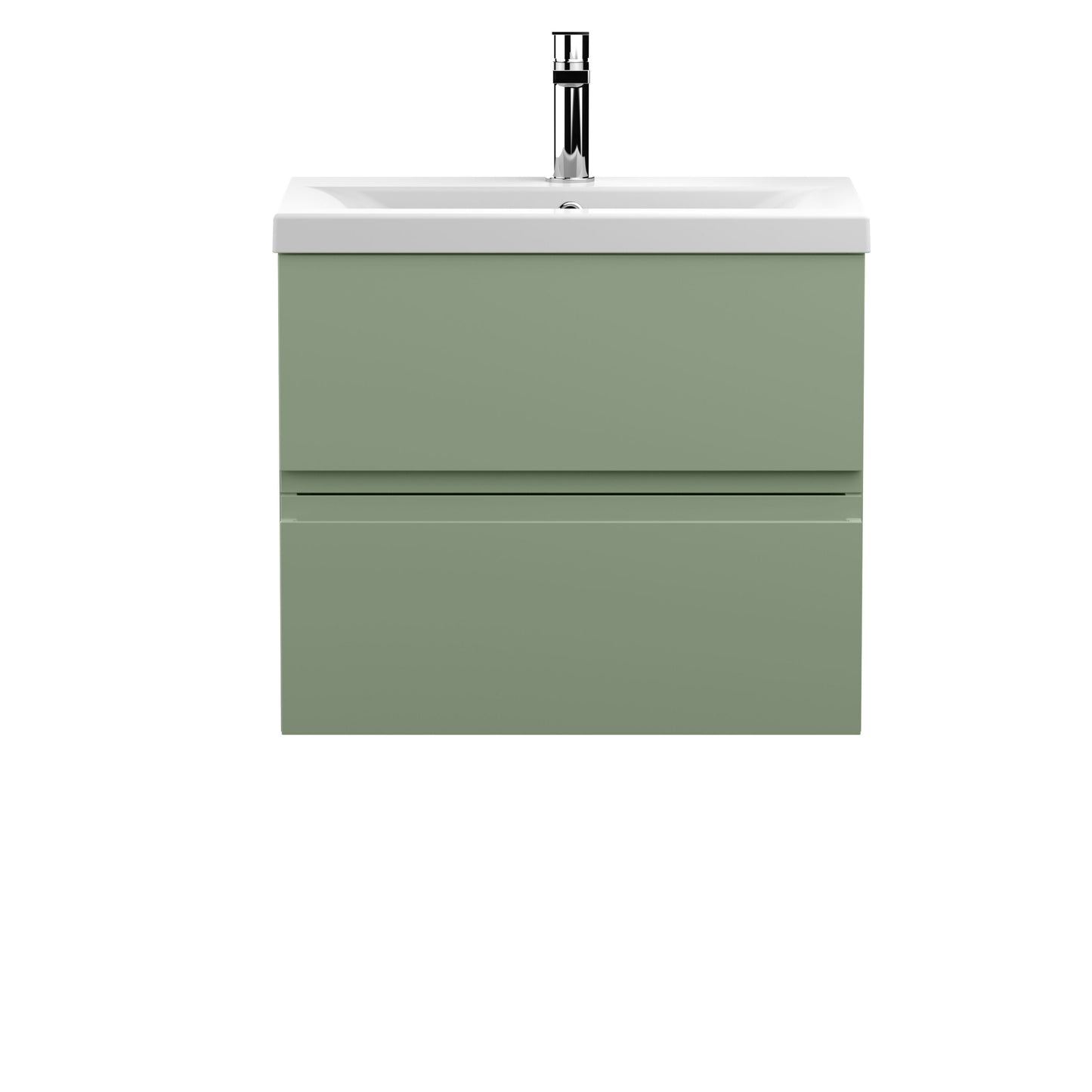 Urban 600mm Wall Hung 2-Drawer Unit and Mid-Edge Basin 1 Tap Hole