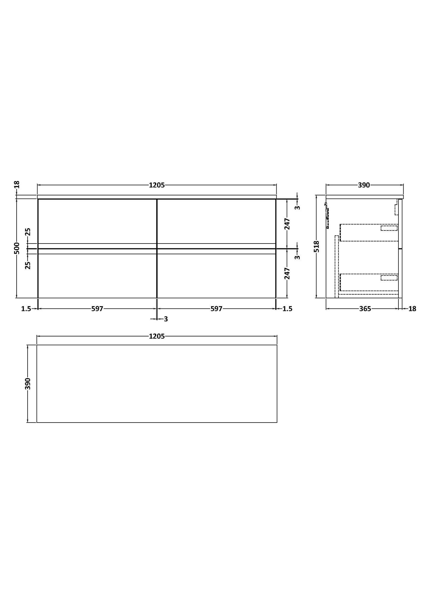 Hudson Reed Urban 1200mm Satin Green Wall Hung 4-Drawer Unit With Worktop