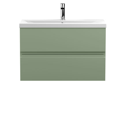 Urban 800mm Wall Hung 2-Drawer Unit and Mid-Edge Basin 1 Tap Hole