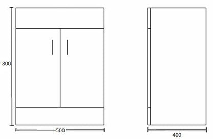 Nuie Eden 500mm Floor Standing 2 Door Vanity Unit with Mid-Edge Basin