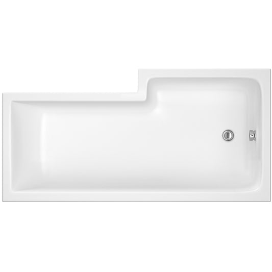 Nuie 1700mm Left-Hand Square Shower Bath With Legs
