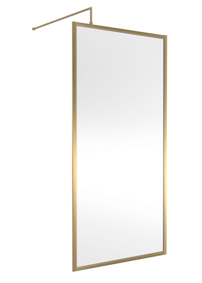 Hudson Reed 1000mm Outer Frame Brushed Brass Wetroom Screen