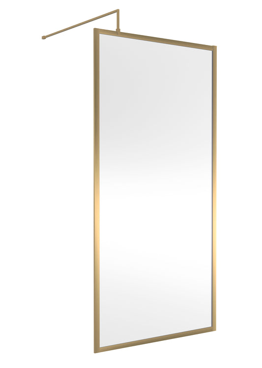Hudson Reed 1000mm Outer Frame Brushed Brass Wetroom Screen