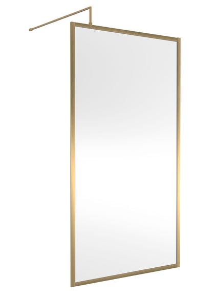 Hudson Reed 1100mm Outer Frame Brushed Brass Wetroom Screen
