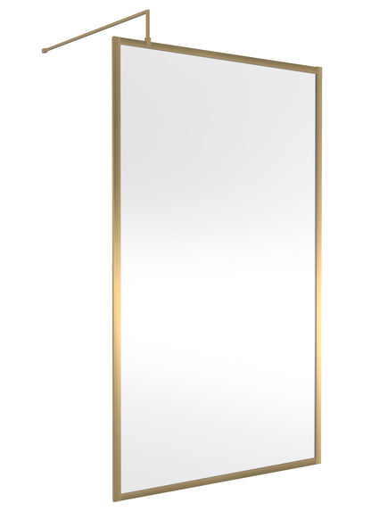 Hudson Reed 1200mm Outer Frame Brushed Brass Wetroom Screen