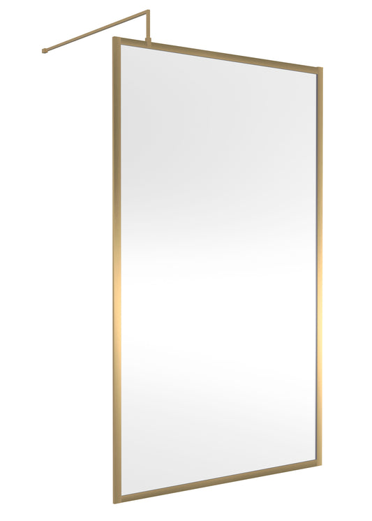 Hudson Reed 1200mm Outer Frame Brushed Brass Wetroom Screen