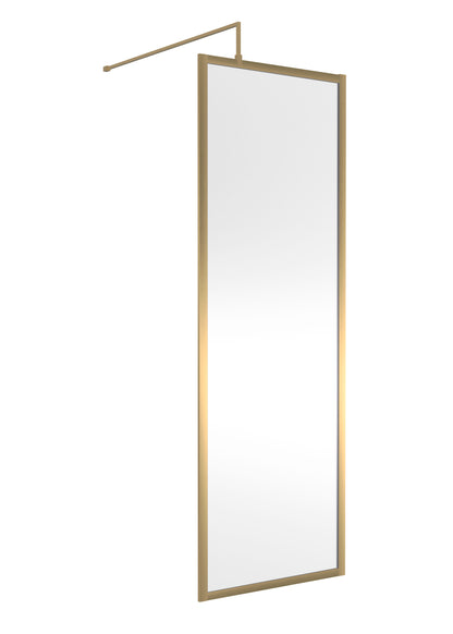 Hudson Reed 700mm Outer Frame Brushed Brass Wetroom Screen
