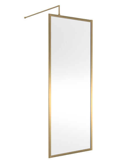Hudson Reed 800mm Outer Frame Brushed Brass Wetroom Screen