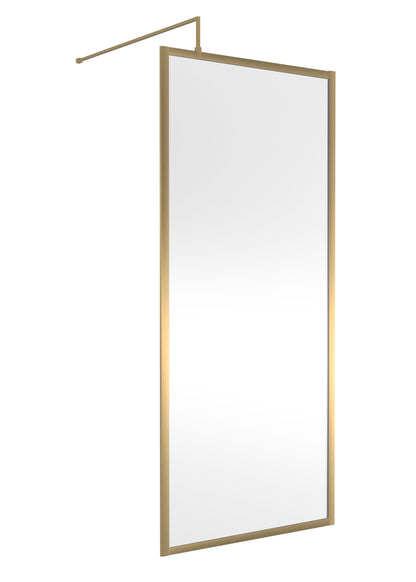 Hudson Reed 900mm Outer Frame Brushed Brass Wetroom Screen