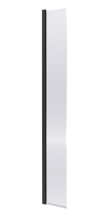 Synergy 322mm Semi-Frameless Matt Black Fluted Hinged Wetroom Screen
