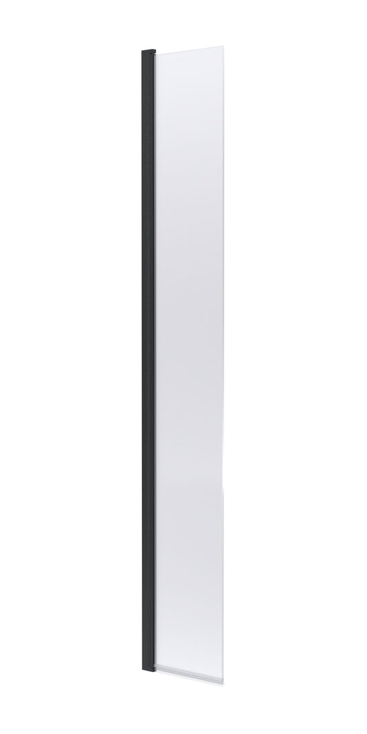 Nuie 322mm Semi-Frameless Matt Black Hinged Wetroom Screen